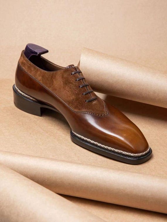 Handmade Brown Suede Oxford Shoes: Vintage Style Lace Up - Etsy display picture 2