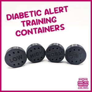 Diabetischer Alarm Hundeduft-Schulungsbehälter - Beschriftet Niedrig Normal Hoch Ablenkung - Anpassbare Hundeduftarbeit Nasenarbeit Gefäß