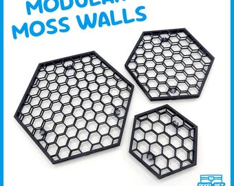 Moss Wall Planter - Aquarium Green Wall Mesh Cage - Modular Hexagon Aquarium Aquascape Decor - Planted Tank Growout Panel