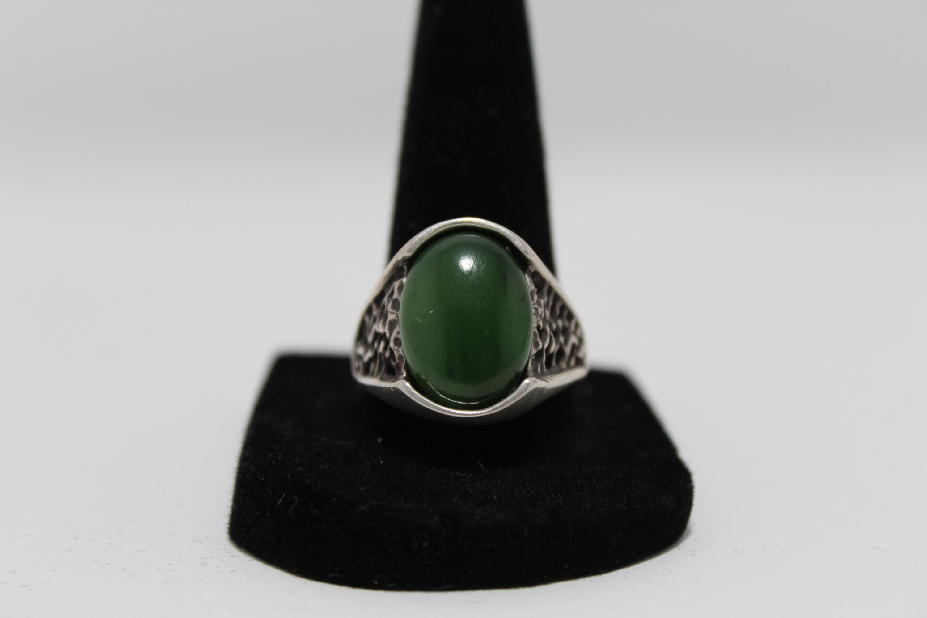 925スターリングシルバーヴィンテージネフライトリング - Etsy 日本