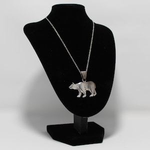 925 Sterling Silver Vintage Animal Bear Pendant