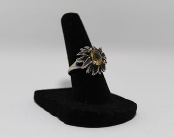 Anillo vintage de citrino en plata de ley 925