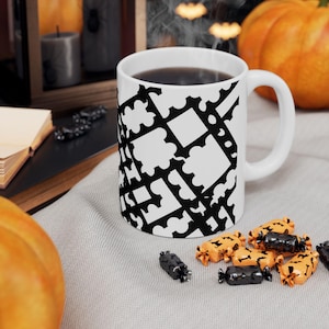 Artistic Ceramic Coffee Mug: Abstract Design, Vibrant Colors