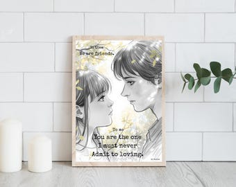 Lámina de anime "Friends to Lovers" - Arte mural del manga Dark Academia (descarga digital)