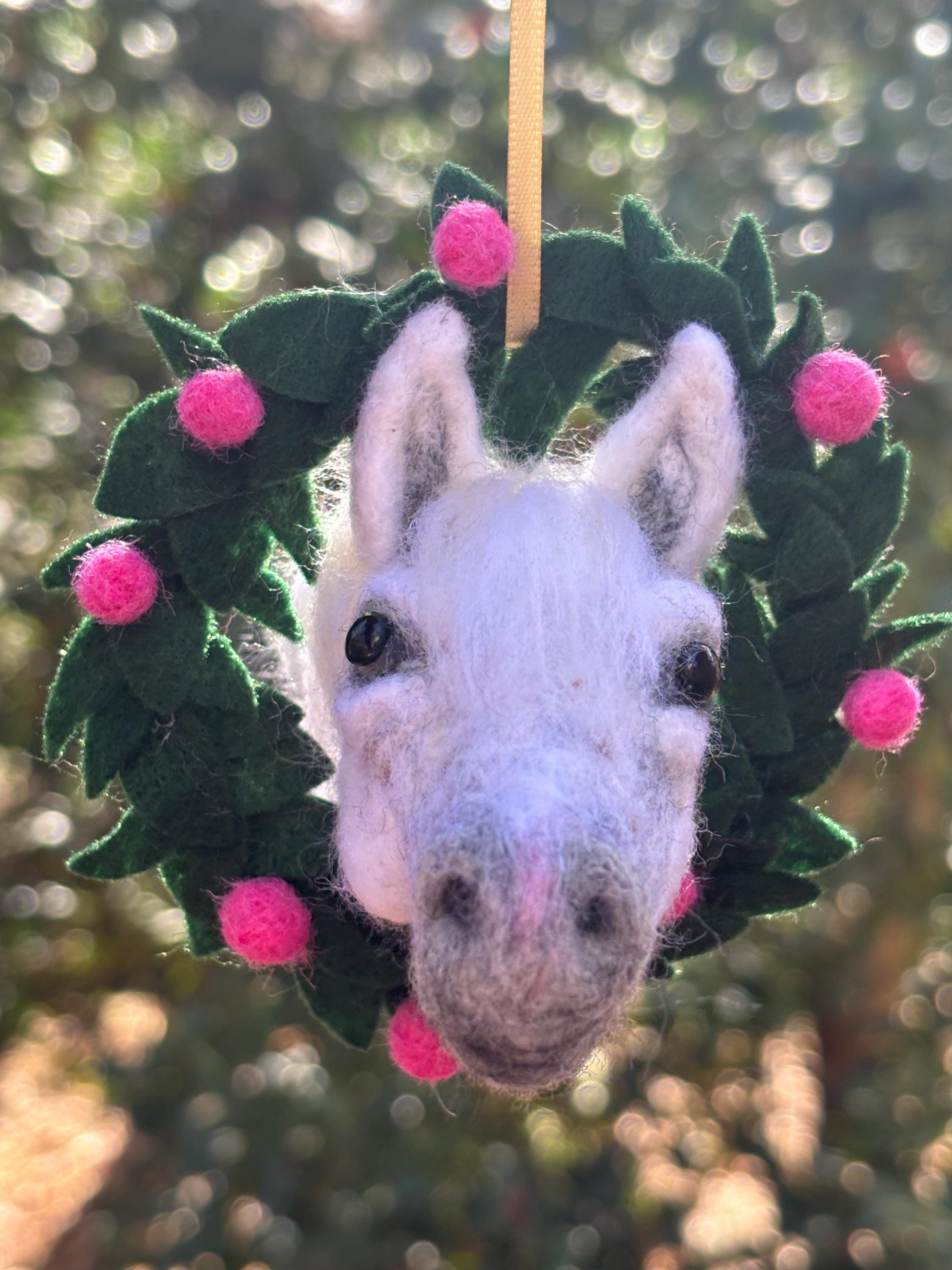 Custom Felted Christmas Ornament- Horse