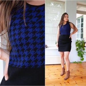 Vintage knitted sleeveless dress made in ITALY 90s wool and alpaca blend knit mini dress size S