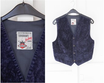 90er Jahre Lee Cooper Samt Weste Made in Finland Western Cowboy Weste S/M