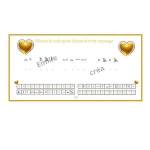 carte message codé personnalisée / carte pour une annonce / carte pour une demande