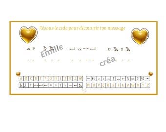 carte message codé personnalisée / carte pour une annonce / carte pour une demande