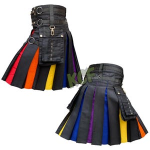 LGBTQ Pride Modern Utility Kilt - Men&#39;s Rainbow Kilt - Modern Fashion LGBT Gay Kilt - Gift For LGBT - Scottish Fashion Utility Kilt