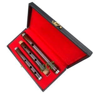 Irish 3 Parts D Flute | Handmade Professional Rosewood Brown Finishing Flute | Irish Flute With Hard Protective Case