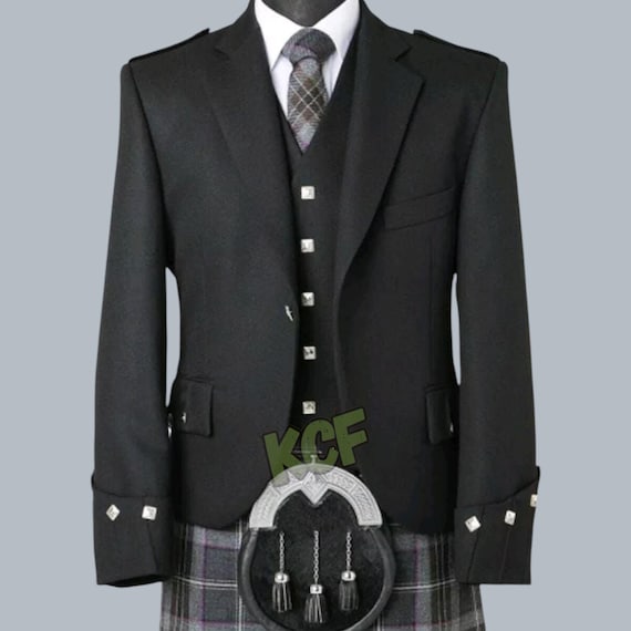 Gilet Scozzese Da Uomo In Tartan Da Matrimonio Con 5 Bottoni