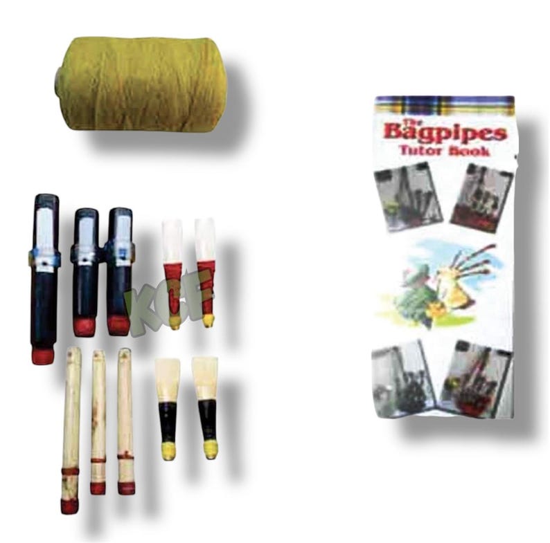 Bagpipe Reeds Set Great Highland Bagpipes Scottish Silver Mounts Traditional Bagpipe ...