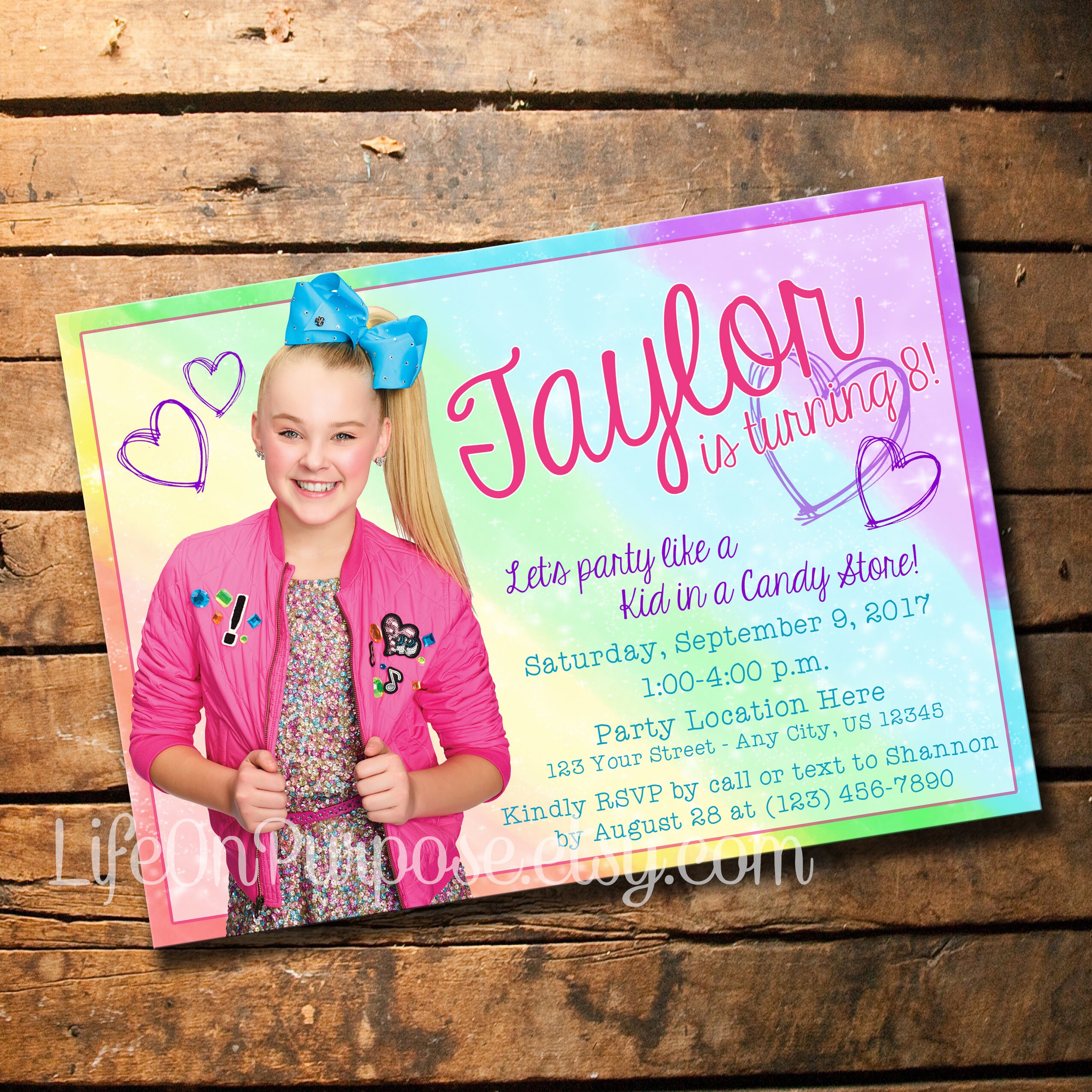 Jojo Siwa Birthday Party Invitation | Etsy