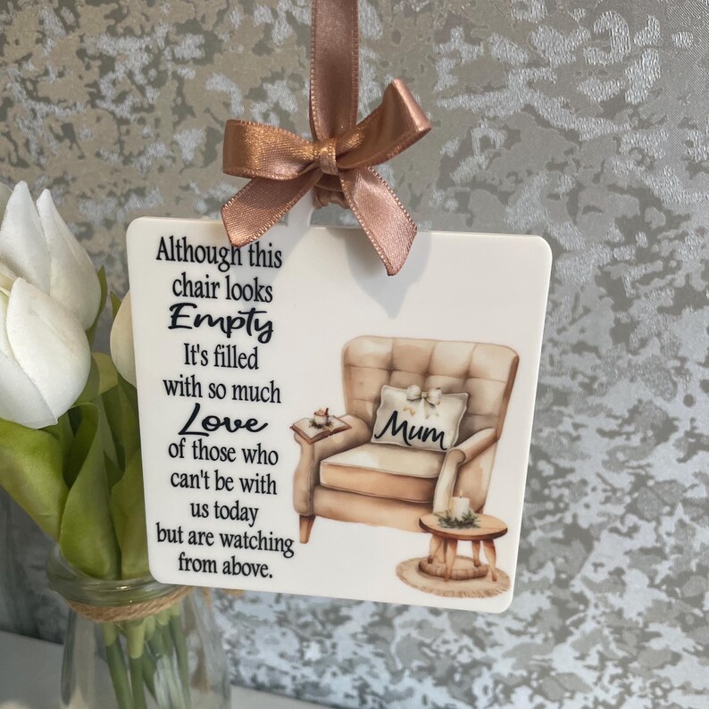 In Memory Chair Memorial Chair Plaque| Empty Chair Memorial Hanging Decoration ...