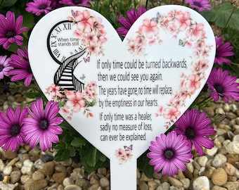 If Only Time Mothers Day Card Grave Marker| Heavenly Mothers Day Grave Decoration| Letter To In Heaven| Memorial Grave Stake| In Memory Of