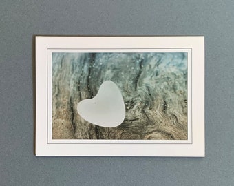 Sea Glass Card, Blank Photo Greeting Card, Handmade Card, Photograph Stationary Note Card, Watercolorsky Sea Glass, Sea Glass Vintage Card