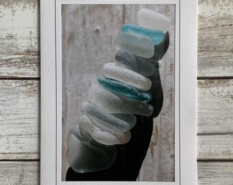 Sea Glass Card, Sea Glass Photo Card, Photography Card