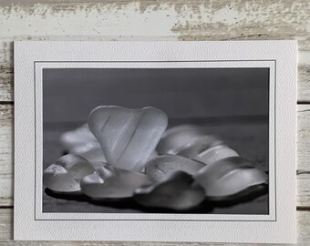 Sea Glass Card, Sea Glass Heart Photo Card, Photography Card