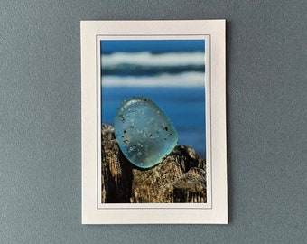 Sea Glass Card, Sea Glass Photography Blank Note Card, Beach Card, Frameable Photo Card, Photo Blank Greeting Card, Beach Glass Note Card