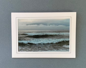 Ocean Wave Card, Ocean Blank Card, Ocean Wave Photograph Art, Northern California Waves, Homemade Blank Note Card, Beach Coastal Wave Card