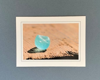 Photo Art Card, Sea Glass Greeting Card, Homemade Note Card, Photography Art, Frameable Art, Photo Greeting Card, Sea Glass Beach Art Card