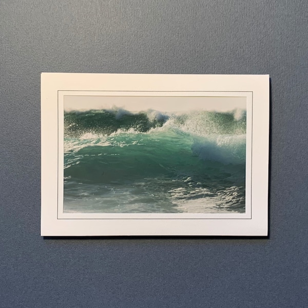 Ocean Wave Card, Carmel Monterey Ocean Wave Card, Aqua Wave, Ocean Photography, Frameable Photo Card, Wave Photograph Card, Blue Ocean