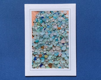 Photo Art Card, Sea Glass Greeting Card, Photography Note Card, Handmade Blank Card, Photo Greeting Card, Sea Glass Beach Art Card Vintage