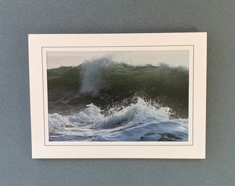 Ocean Wave Photography Card, Wave Photography, Ocean Blank Card, California Wave Photo, Handmade Greeting Card, Frameable Photo Card, Waves