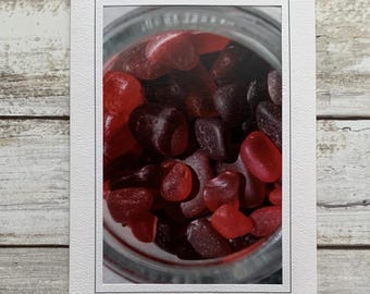 Red Sea Glass Jar Photo Card, Blank Greeting Card