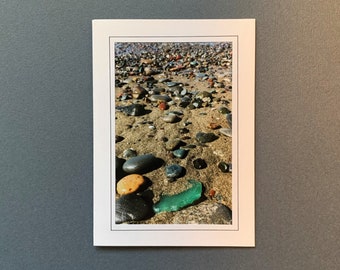 Sea Glass Photo Card, Beach Glass Note Card, Handmade Blank Note Card, Sea Glass Blank Card, Ocean Beach Gift Card, Frameable Photo Card