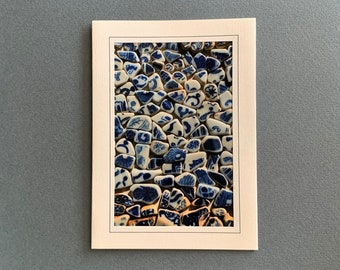 Sea Glass Card, Photograph Greeting Card, Handmade Note Card, Frameable Art, Photography Art, Photo Stationary Card, Sea Glass Beach Vintage