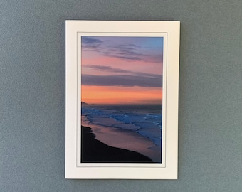 Beach Sunrise Card, Sunrise Note Card, Beach Sunrise Photograph Art, Sunrise Art Card, Frameable Photo Card, Handmade Photo Card, Sunrise