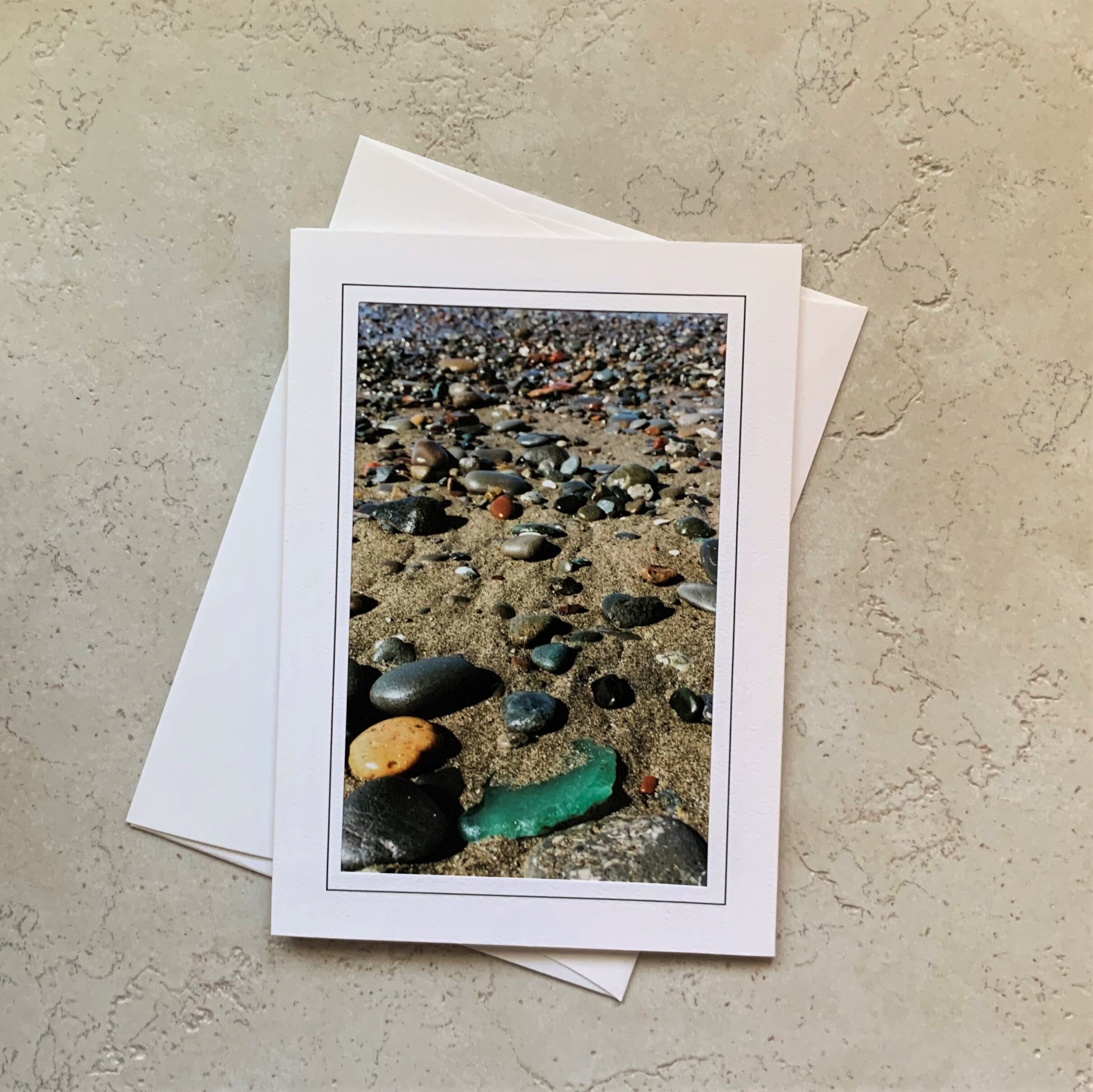 Sea Glass Photo Card, Beach Glass Note Card, Handmade Blank Note Card ...