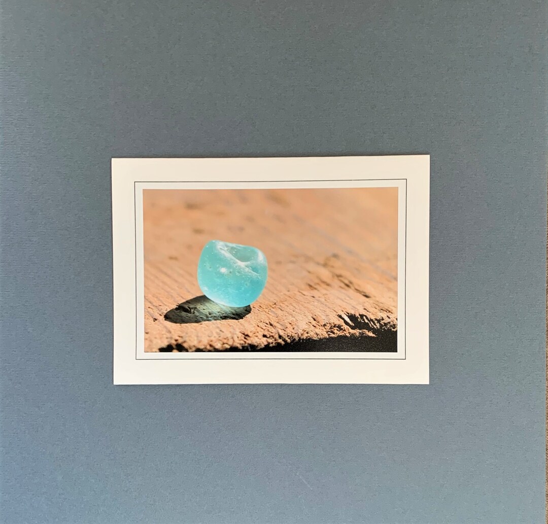 Photo Art Card, Sea Glass Greeting Card, Homemade Note Card ...