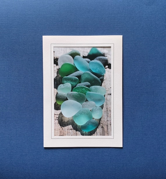 Sea Glass Card Sea Glass Note Card Handmade Photograph - Etsy