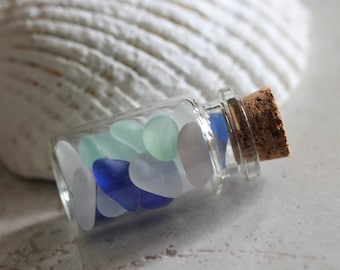 30 Tiny Sea Glass Pieces, Sea Glass Tinies, Seaside Stash, Beach Glass Supply, Sea Glass Bottle, Beach in a Bottle, Bottle of Sea Glass