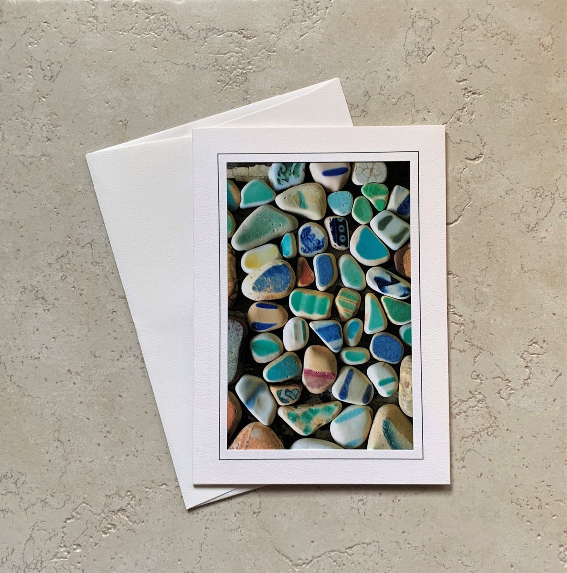 Sea Glass Card, Photo Greeting Card, Sea Pottery Vintage Card - Etsy