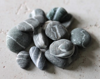 Tiny Beach Stones, Zen Stones, Stacking Stones, Wishing Rocks, Found Beach Rocks, Smooth Beach Stones, Gray Stones, Flat Beach Stones, Rocks