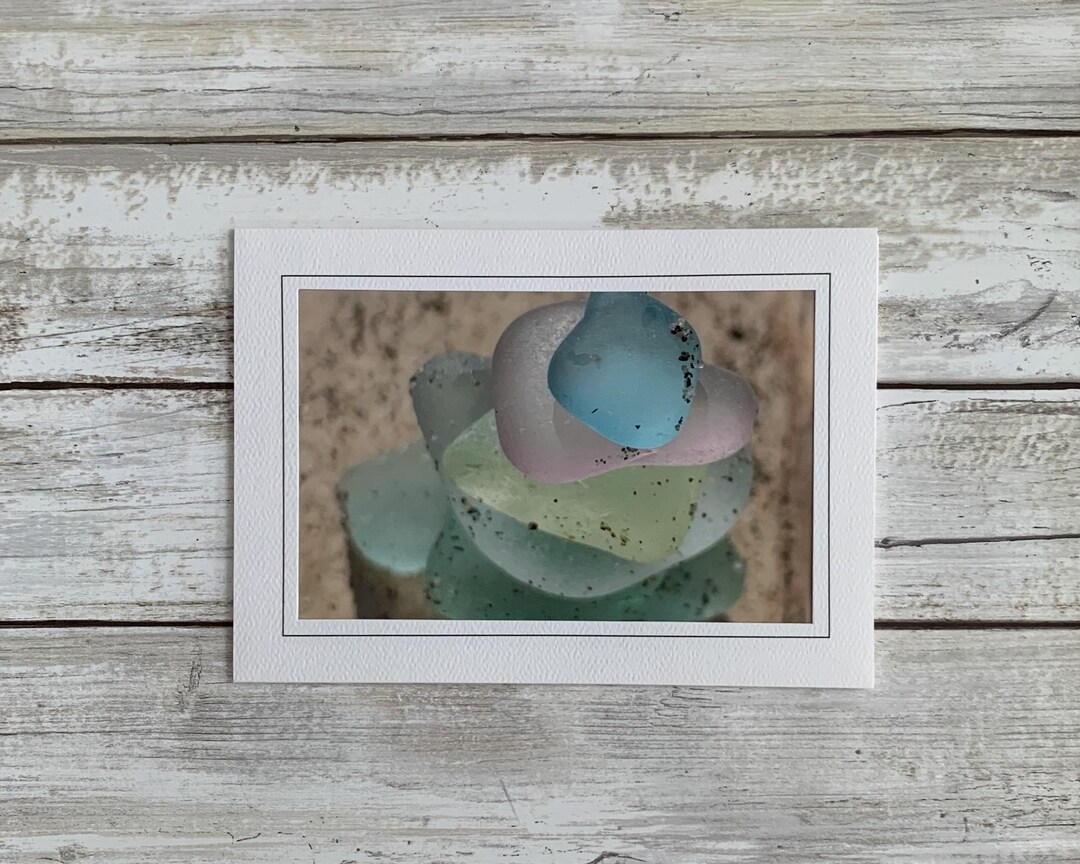 Sea Glass Card, Sea Glass Photography, Sea Glass Blank Card - Etsy