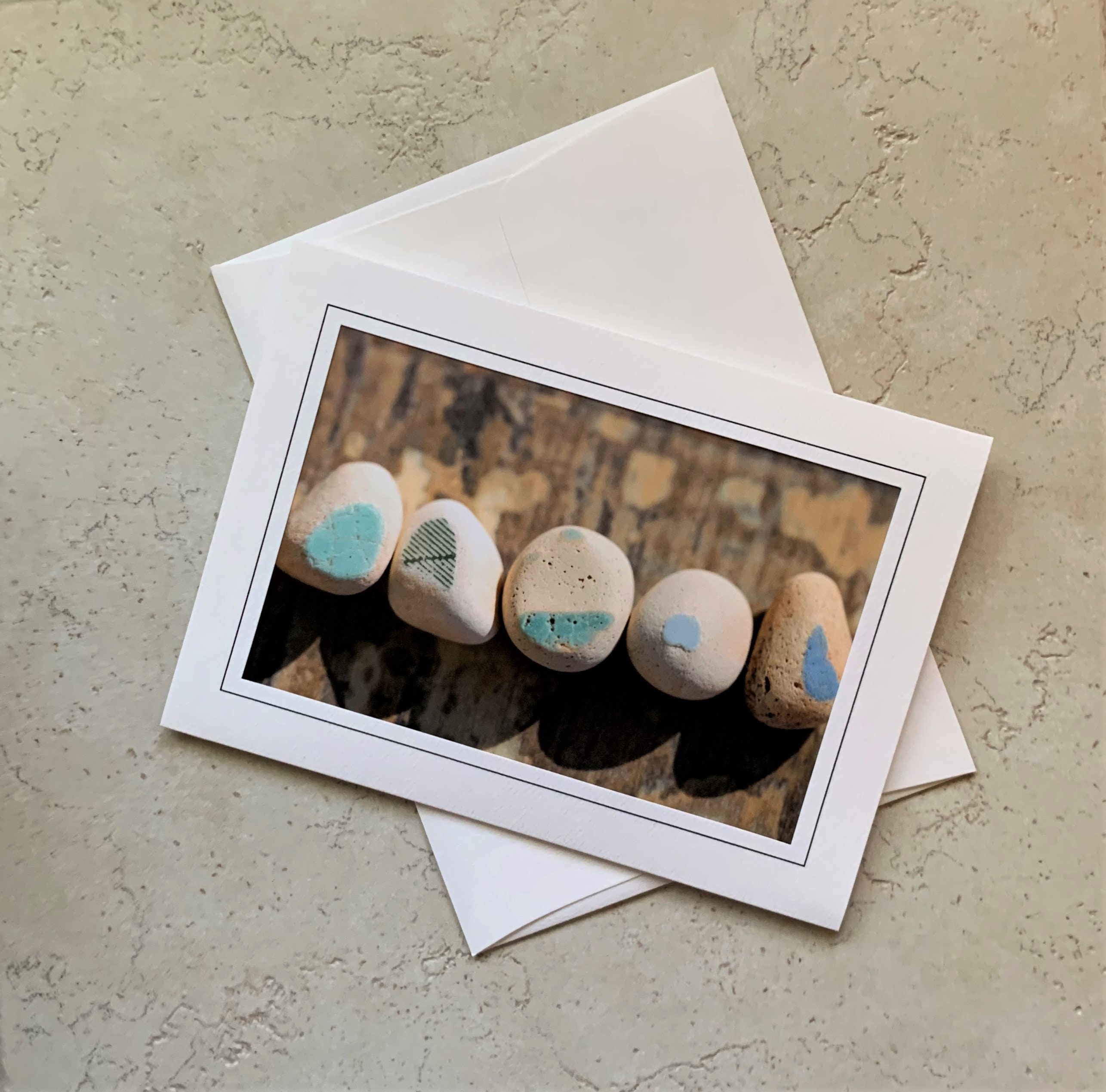 Photo Blank Card, Sea Beach Pottery Note Card, Sea Glass Card, Handmade ...