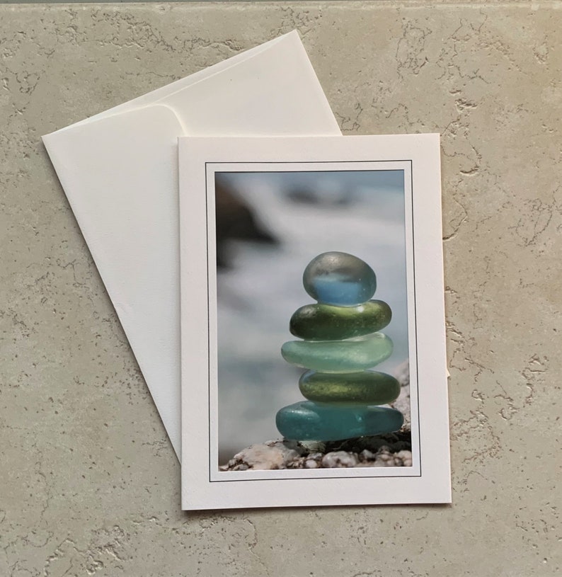 Sea Glass Card, Photograph Greeting Card, Handmade Blank Card, Photo ...