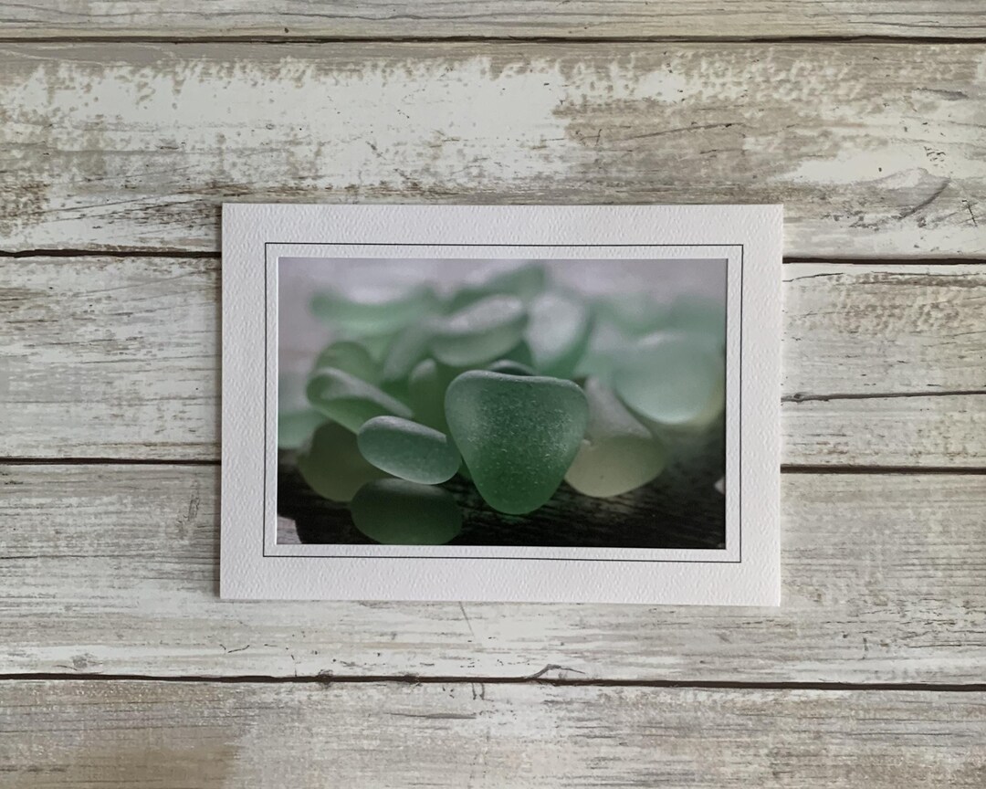 Sea Glass Card, Sea Glass Heart Photo Card, Photography Card - Etsy