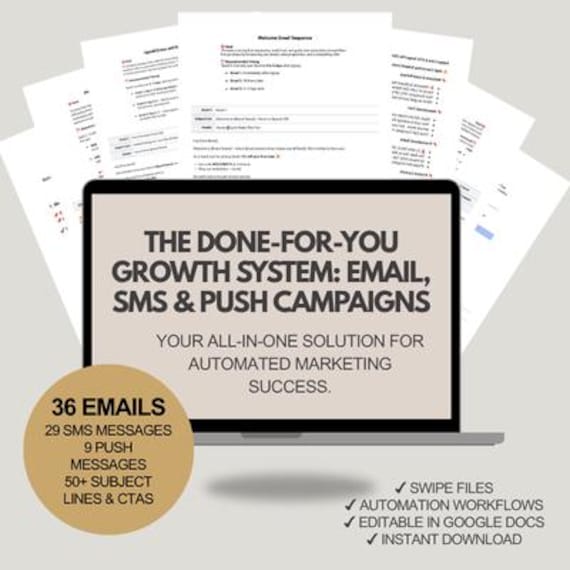 Email & SMS Sequence Templates to Boost Sales | Done-for-You Welcome, Abandoned Cart, Post Purchase | Small-Biz Marketing Toolkit