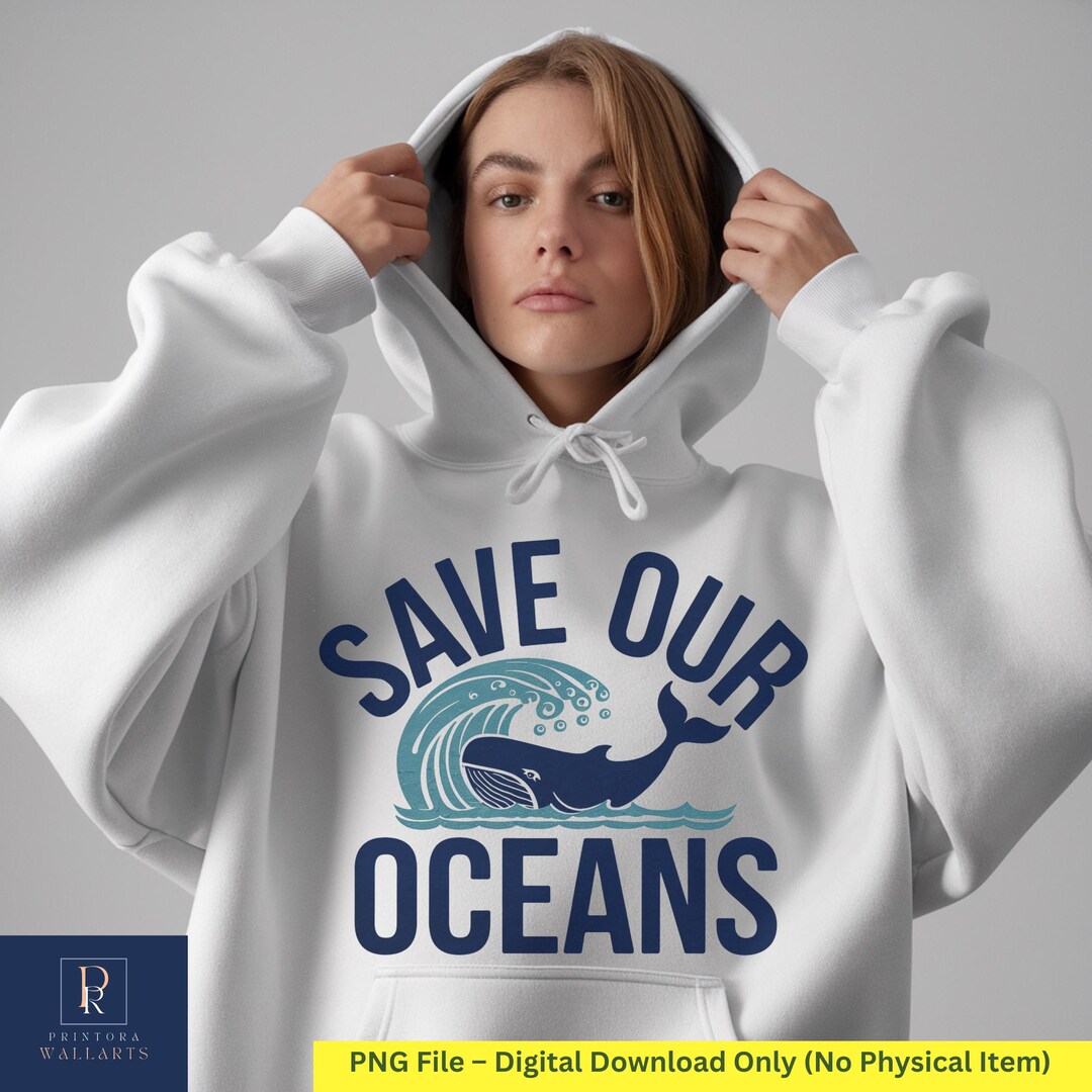 Whale Wave Logo PNG | Save Our Oceans Graphic | Digital Eco Shirt - Etsy