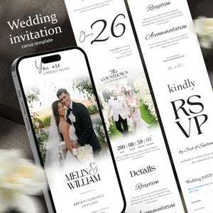 Wedding Website Invitation | Digital Canva Template with Countdown, Trackable RSVP & Map