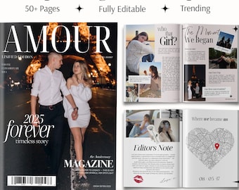 Modelo de revista para casais, presente de aniversário, presente personalizado para ele e para ela, noivado, dia dos namorados, presente de casamento
