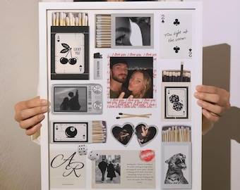 Valentine's Day Matchbox Art Poster Template: DIY Custom (Digital Download, Canva, 18x24 inches