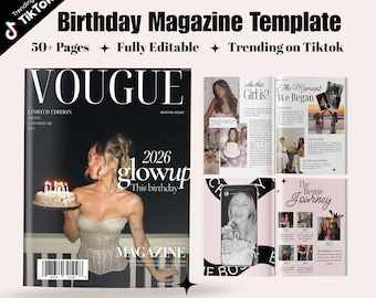 Birthday Magazine Template for Best Friend | Editable Canva Gift | Personalized Girl Birthday Keepsake