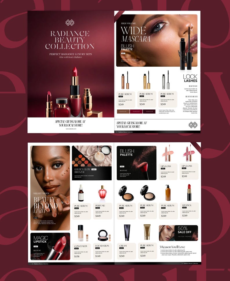 cosmetic catalog canva template